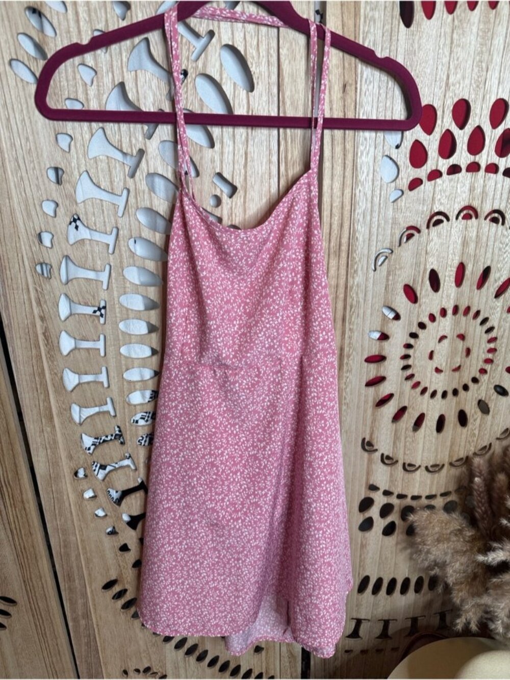 SHEIN Pink Floral Slip Dress with Delicate Straps
